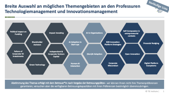 List of topics for theses at the TIE