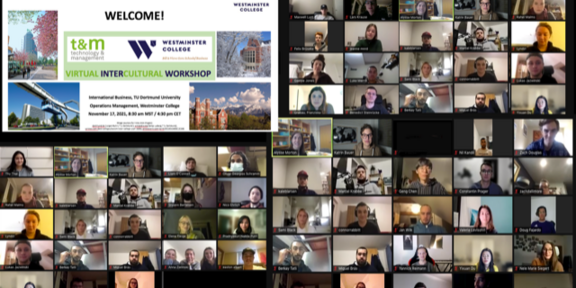 International Networking in times of Corona - reloaded A collage consisting of the title slide and many pictures of the (virtual) participants
